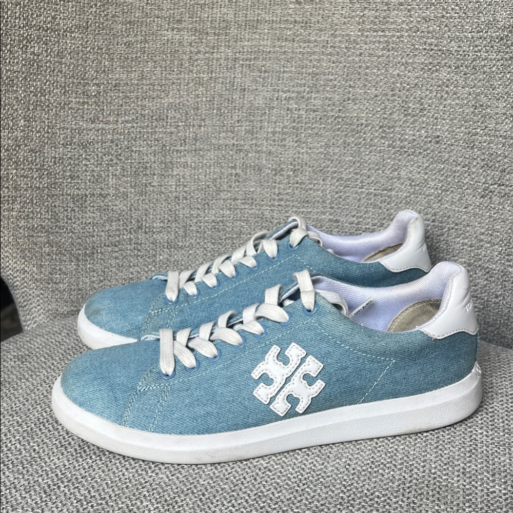 Tory Burch Blue and White Sneakers